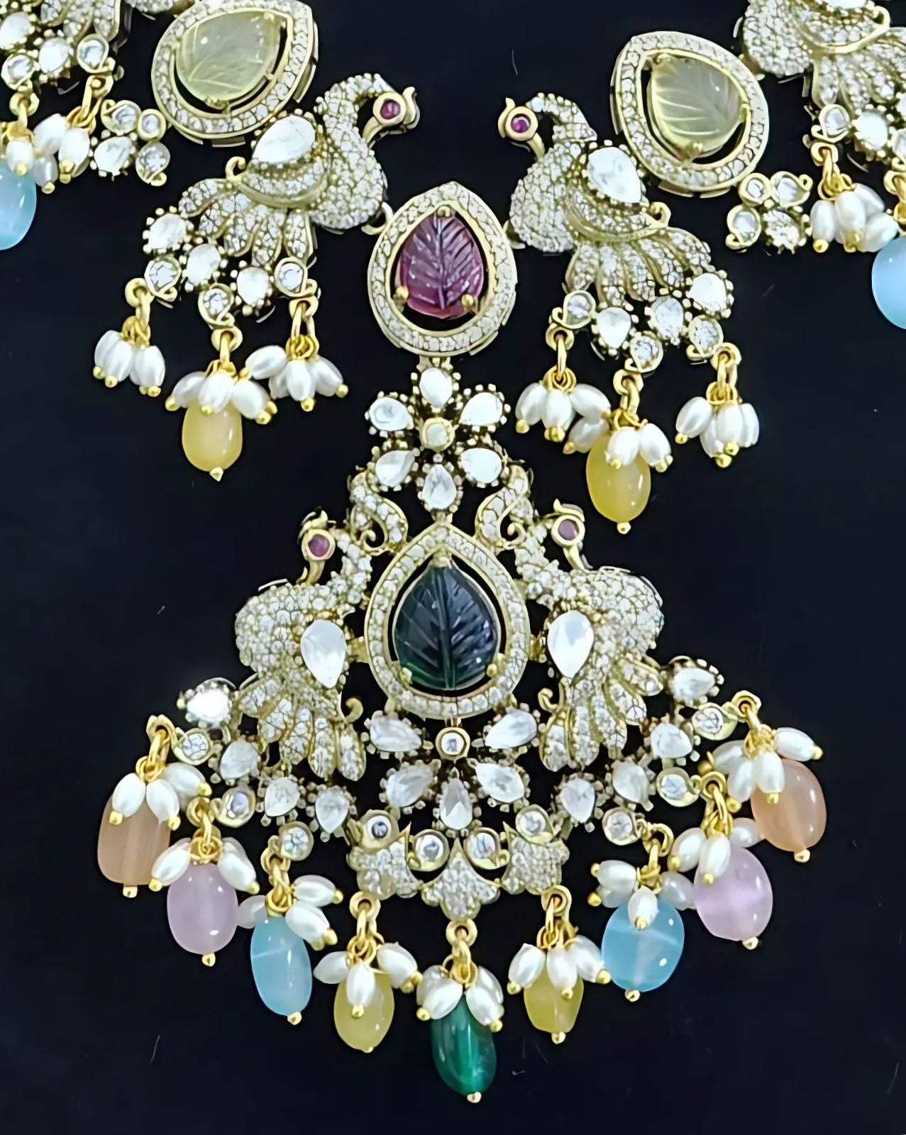 Victorian Peacock Necklace Set