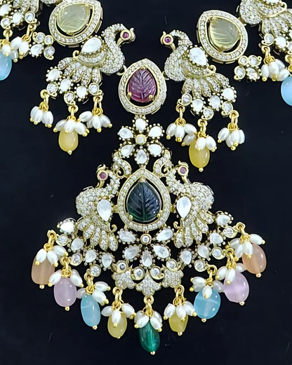 Victorian Peacock Necklace Set