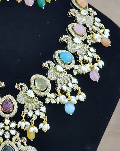 Victorian Peacock Necklace Set