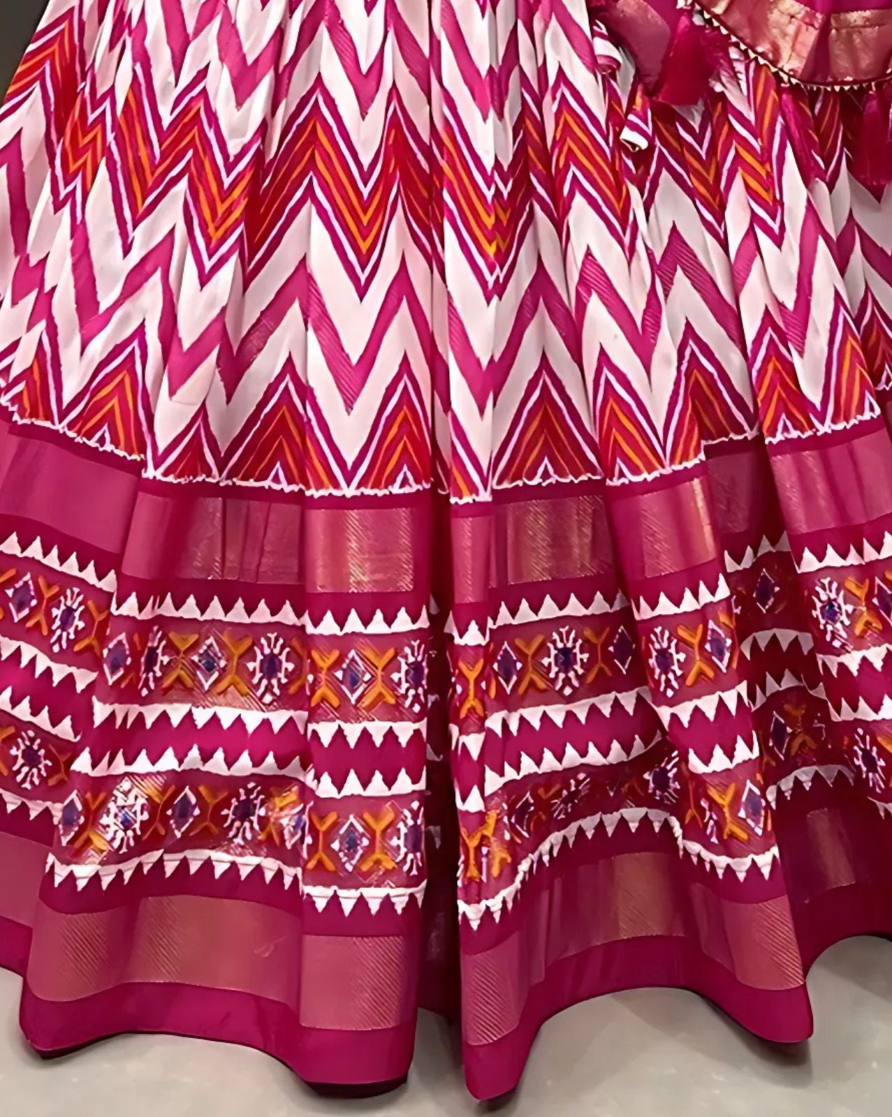 Geometric Patola Border Lehenga