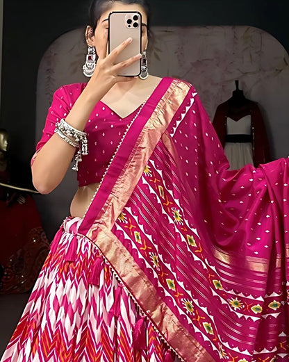 Geometric Patola Border Lehenga