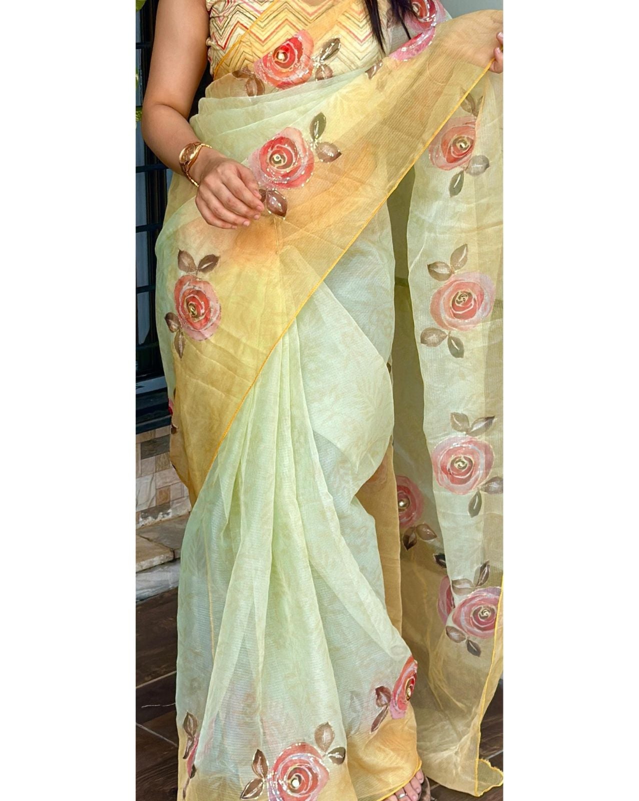 Pastel Saree & Blouse Set