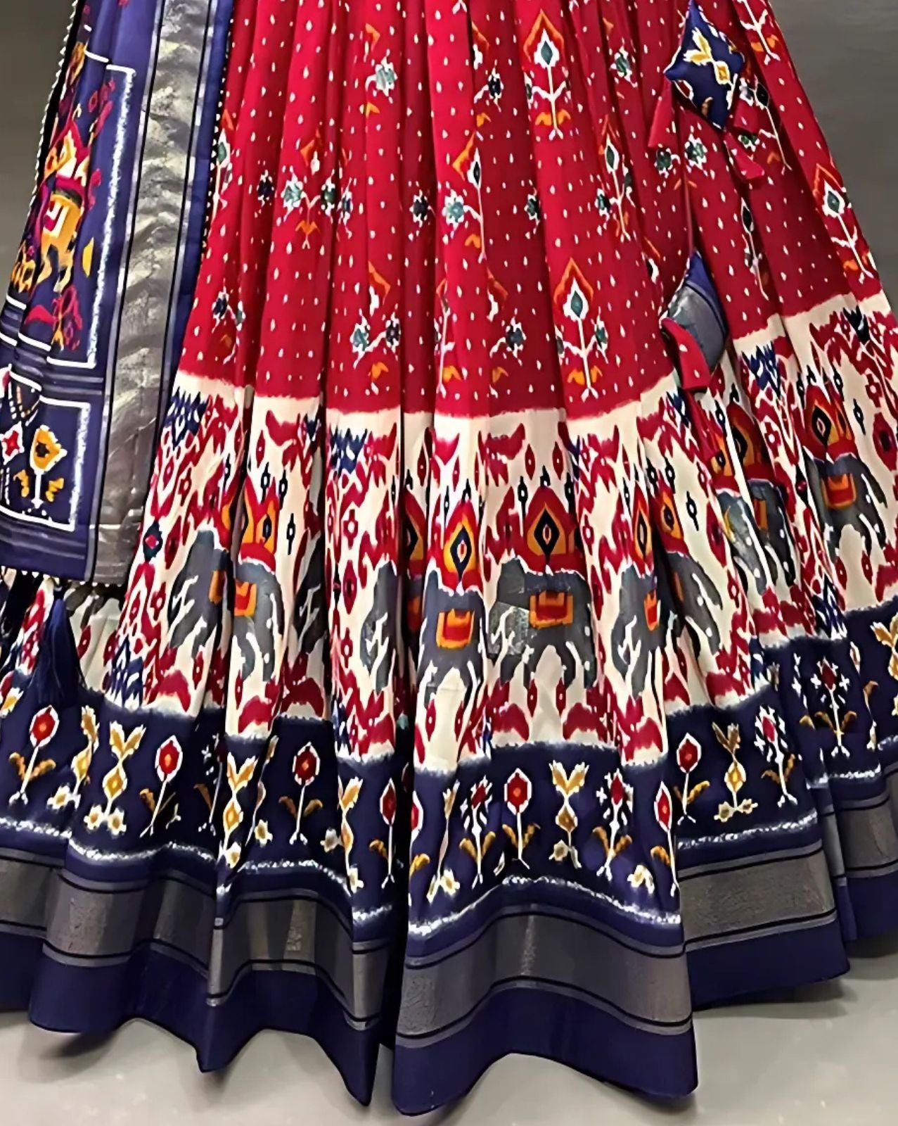 Ikkat Lehenga