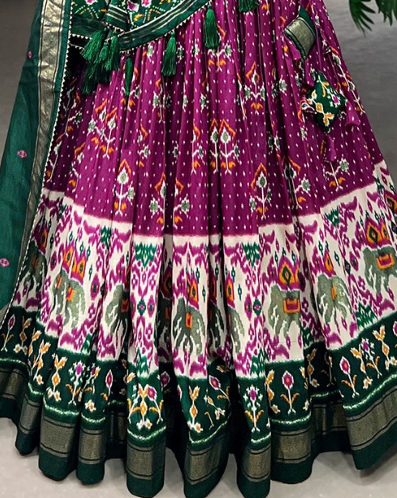 Ikkat Lehenga