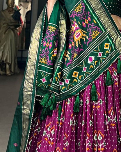 Ikkat Lehenga