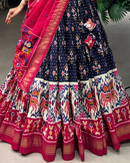 Ikkat Lehenga