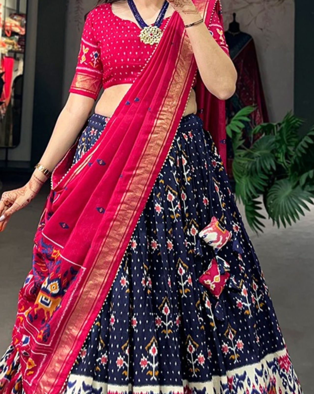 Ikkat Lehenga