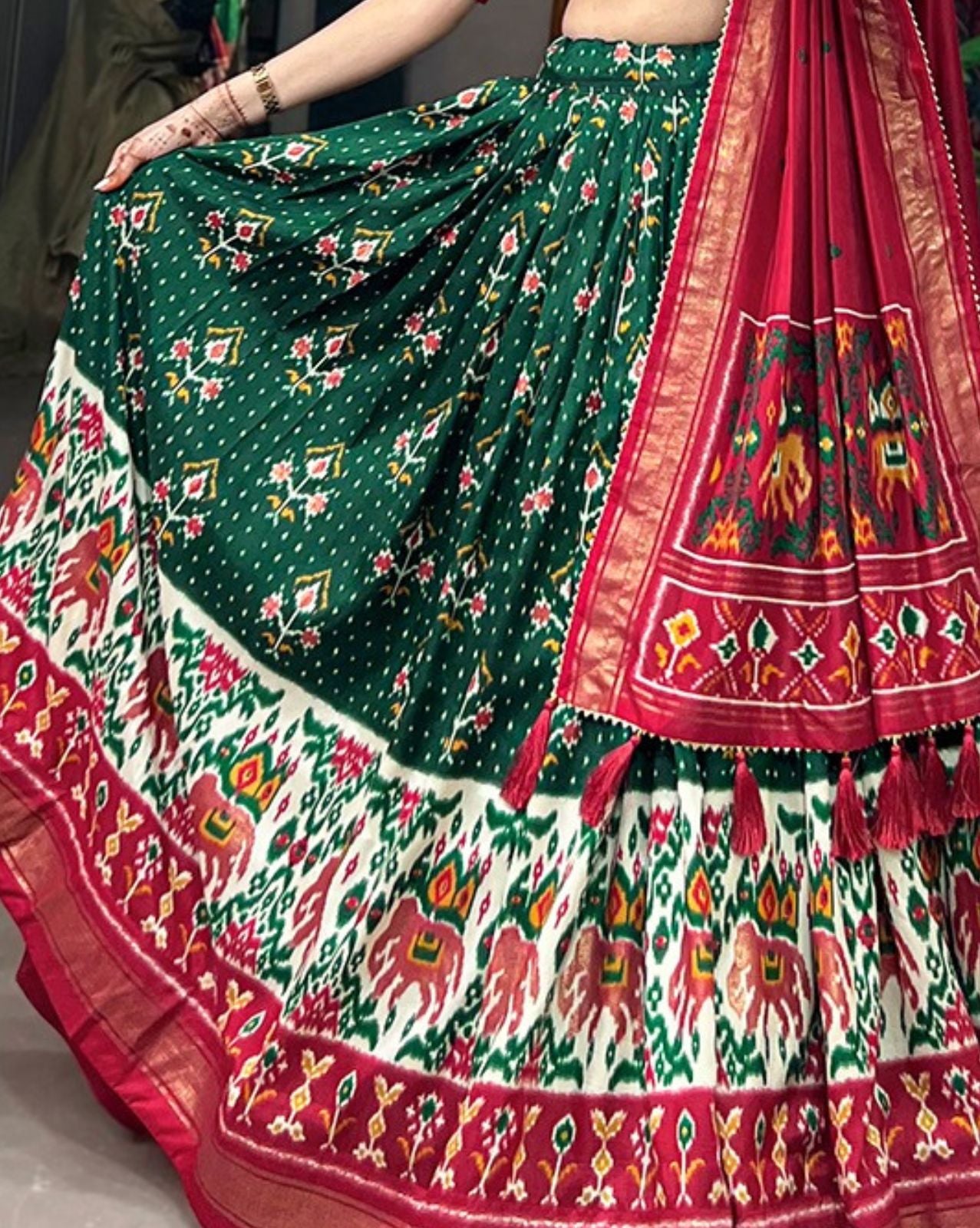 Ikkat Lehenga